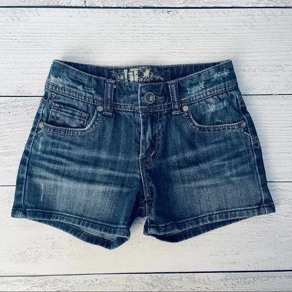 !It Jeans Girls Distressed Denim Shorts Size 5 - Picture 4 of 8